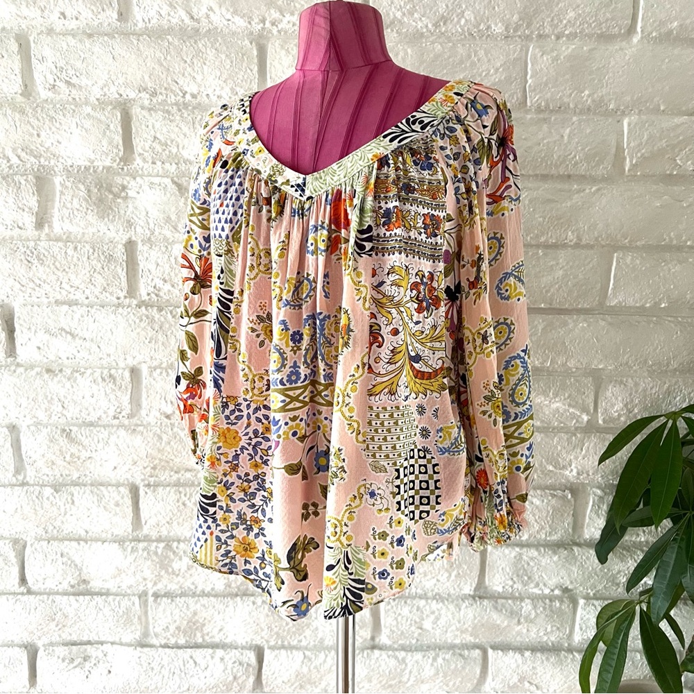 Anthropologie Maeve Floral Multicolor Blouse Size 8   S-99